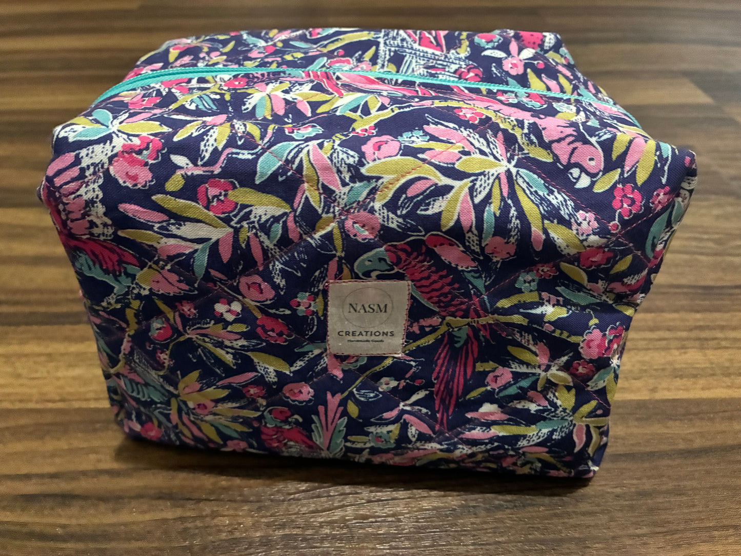 Midnight Tropics Quilted Cosmetic Bag