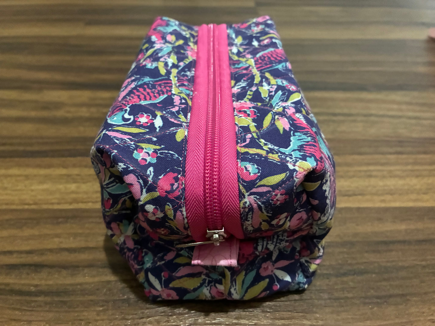 💄 Midnight Tropics Quilted Cosmetic Bag – Medium