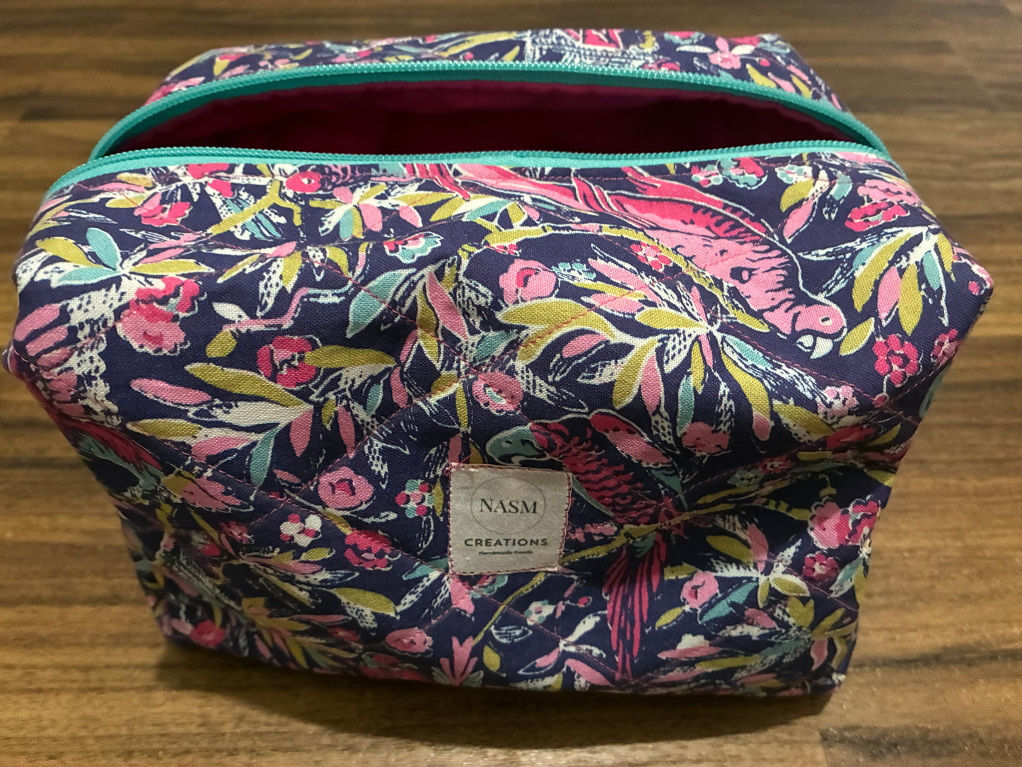 Midnight Tropics Quilted Cosmetic Bag