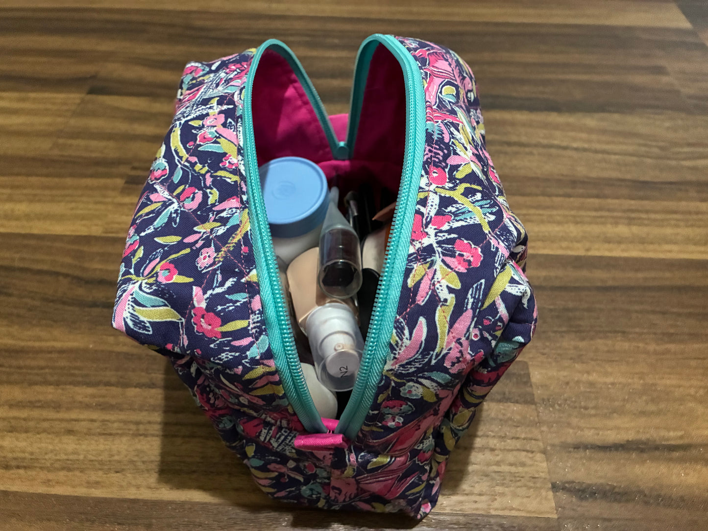 Midnight Tropics Quilted Cosmetic Bag