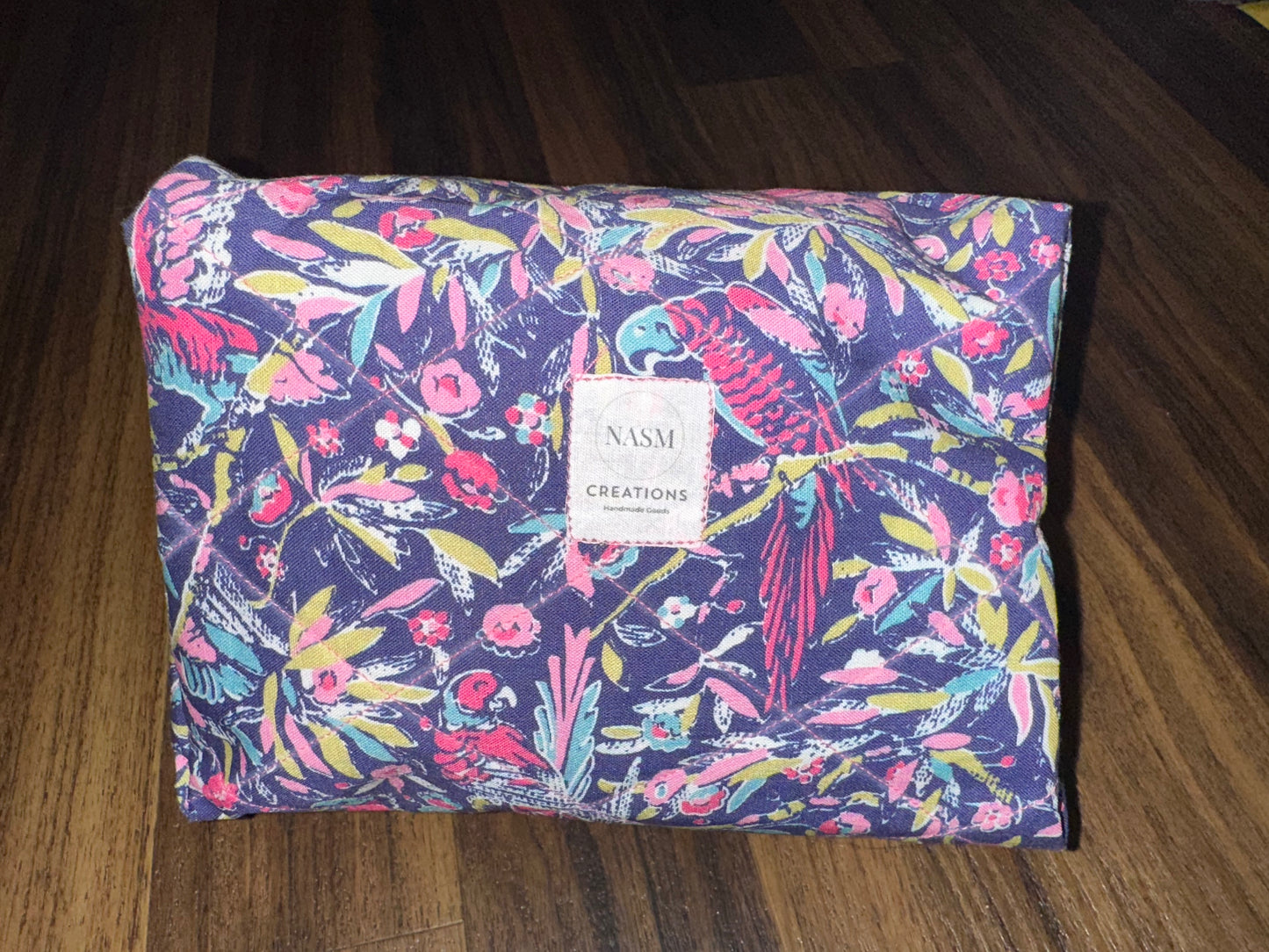 💄 Midnight Tropics Quilted Cosmetic Bag – Medium