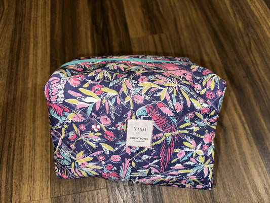Midnight Tropics Quilted Cosmetic Bag