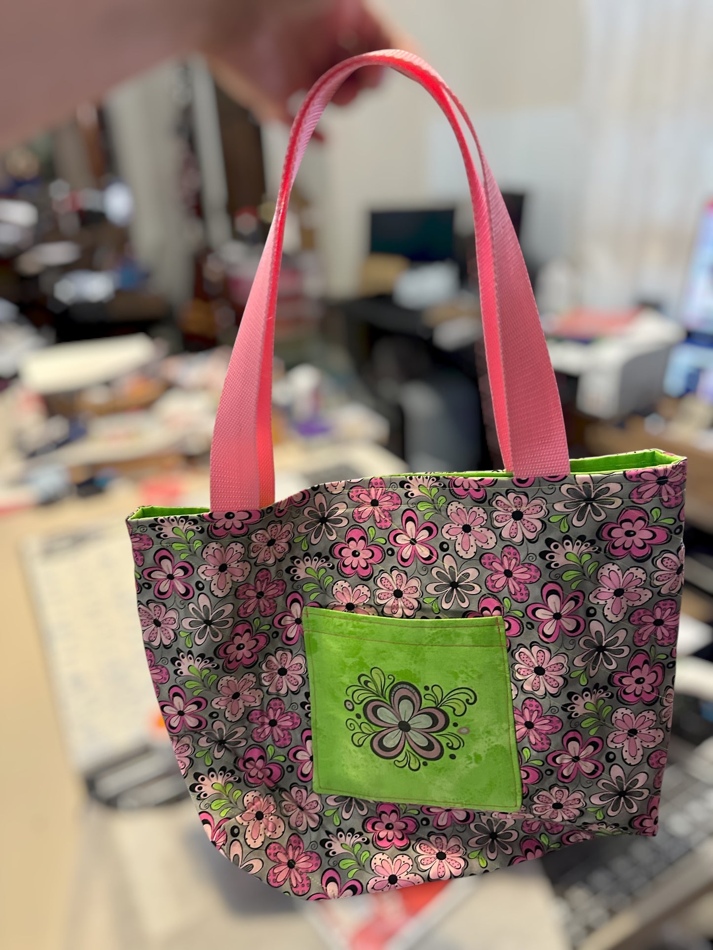 Groovy Bloom Tote | Handmade Pink Floral Tote Bag