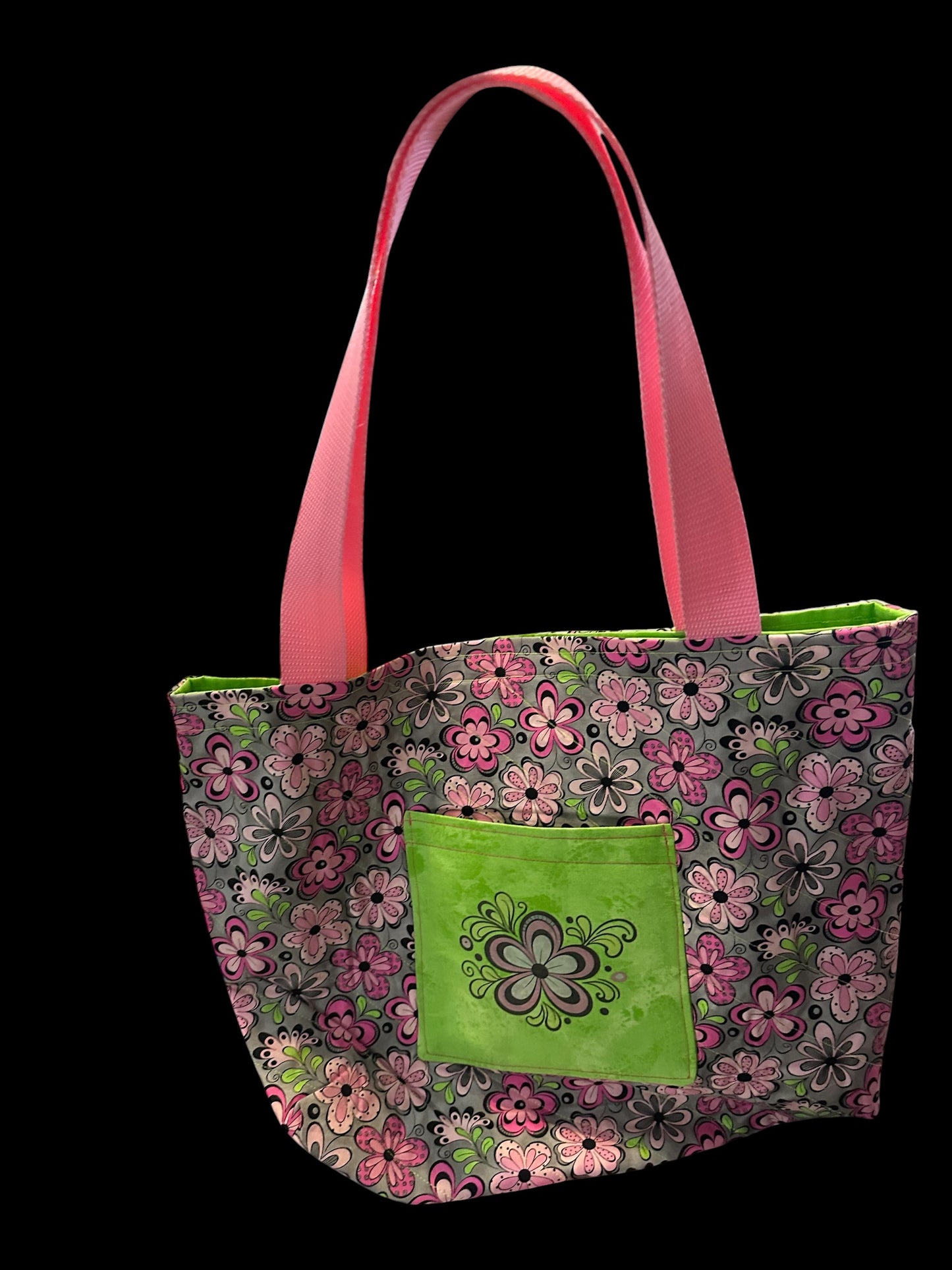 Groovy Bloom Tote | Handmade Pink Floral Tote Bag