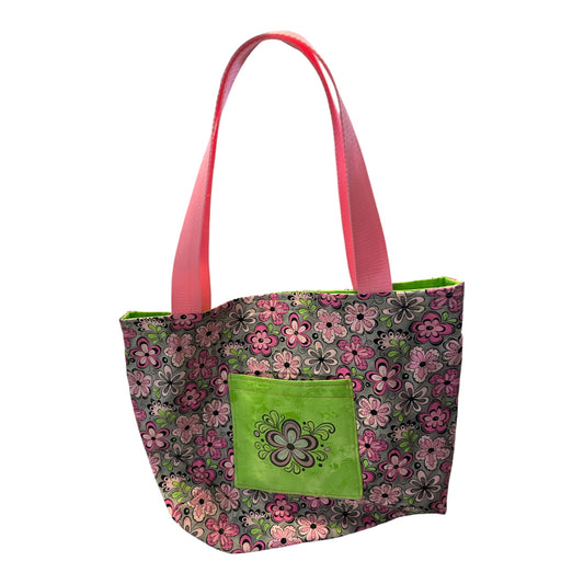 Groovy Bloom Tote | Handmade Pink Floral Tote Bag